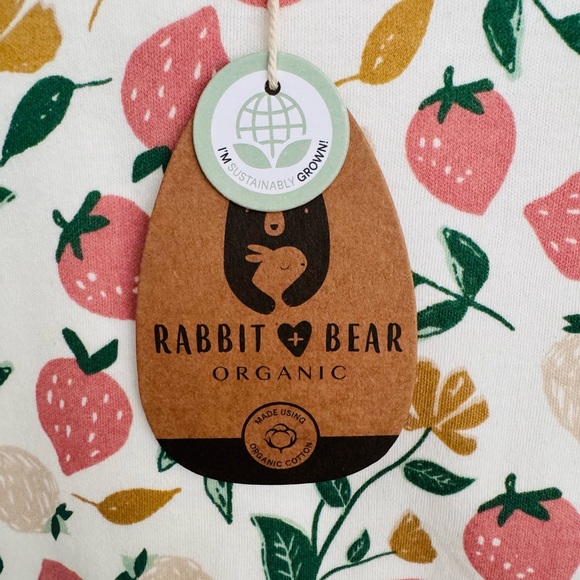 Rabbit + Bear Strawberries Onesie & Ruffle Pants Outfit Set NWT 🍓 - Picture 4 of 14